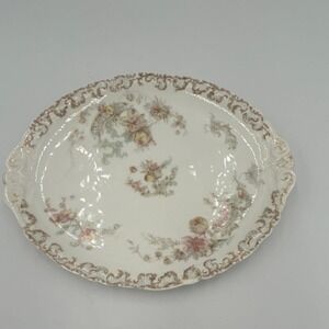 Haviland Limoges Floral Oval Porcelain Platter with Handles